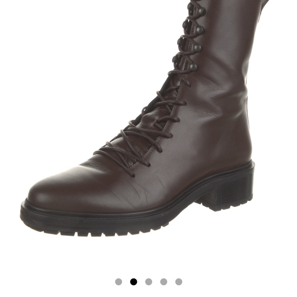 Aeyde Isabel combat boot in Brown leather